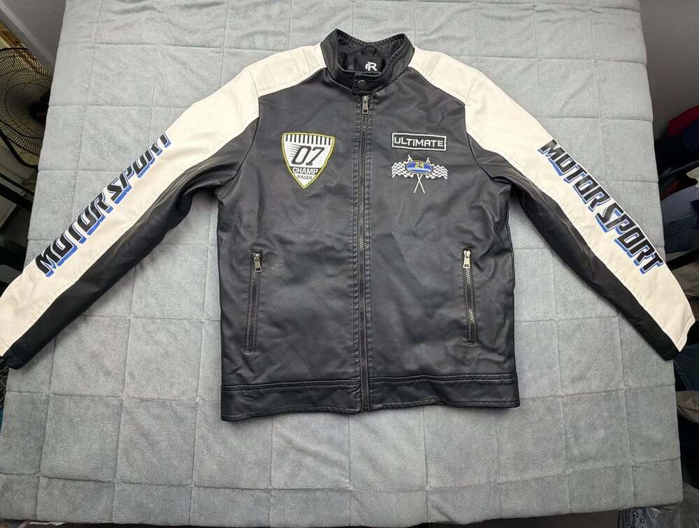 Refinery Republic 07 Champ Racer Faux Leather Motor Sport Jacket Size Small